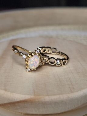 Gold Jewelry Bundle Of Womens 2 Sets Of Rings And Earrings